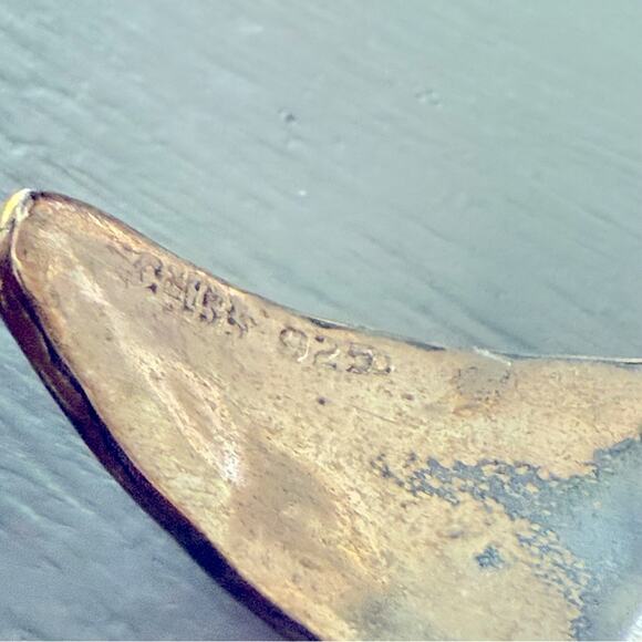 925 Sterling Silver Mexico Etched Flowers Cuff Bracelet - Picture 13 of 13